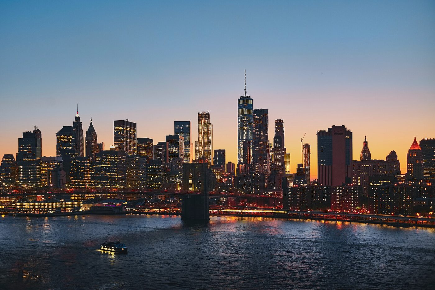 Panorama of Brooklyn Bridge and Manhattan